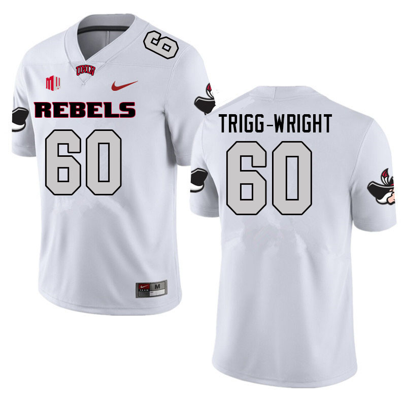 Men #60 Amani Trigg-Wright UNLV Rebels College Football Jerseys Sale-White